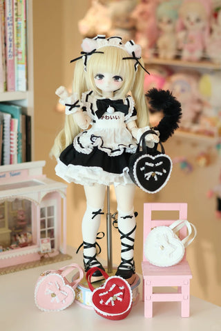 ［BJD服］1/4 1/6 ドール用 ハート トートバッグ【VTSJN0】