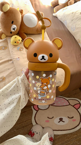 ［キャラグッズ］リラックマ 正規品 ボトル ガラス 1050ml【R92VNR】