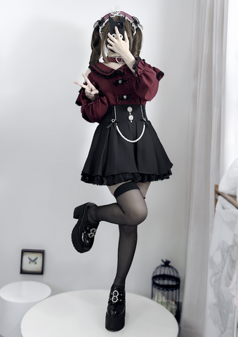 ［ファッション］地雷系 長袖 オフショル ブラウス【恋爱契约】