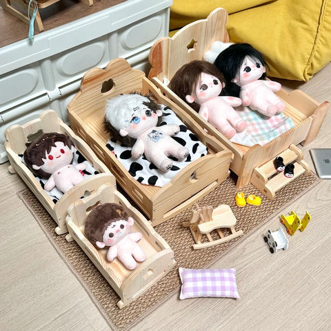 【受注予約】［ぬい小物］10/15/20cm 無属性 ぬいぐるみ用 ベッド【婴儿床】