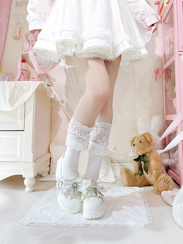 ［靴］地雷系 量産型 リボン 厚底 シューズ【K1SUET】