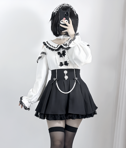 ［ファッション］地雷系 長袖 オフショル ブラウス【恋爱契约】