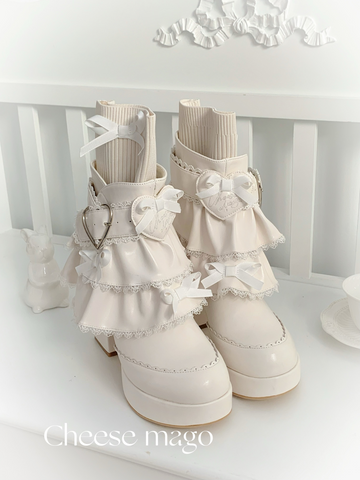 ［靴］ロリータ ティアード フリル ミドルブーツ【2TY4S7】