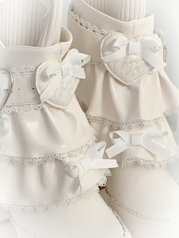 ［靴］ロリータ ティアード フリル ミドルブーツ【2TY4S7】