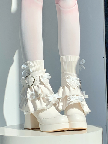 ［靴］ロリータ ティアード フリル ミドルブーツ【2TY4S7】