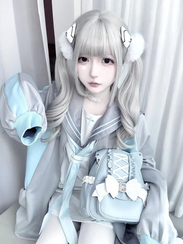 ［バッグ］地雷系 リボン 翼 リュック【F972RN】