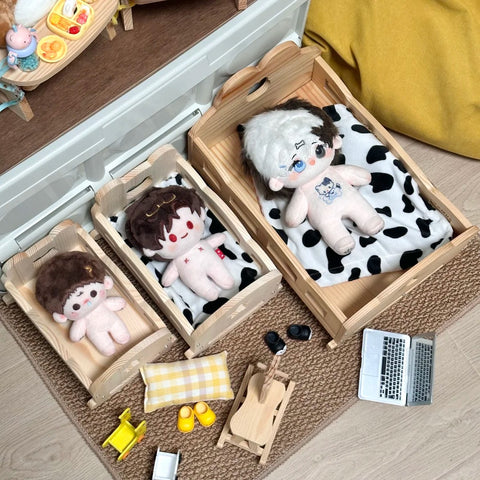 【受注予約】［ぬい小物］10/15/20cm 無属性 ぬいぐるみ用 ベッド【婴儿床】