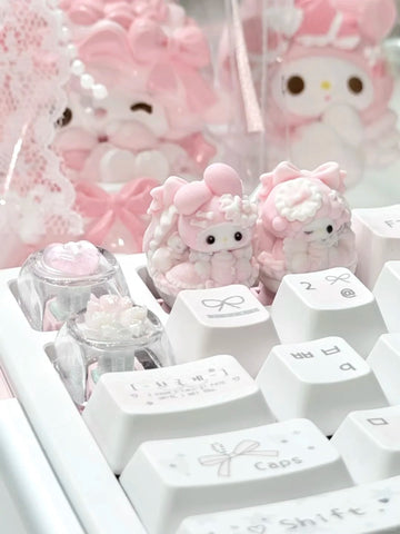 ［メカニカルキーボード］サンリオ マイメロディ&ピアノ 手作り キーキャップ【KFILEP】