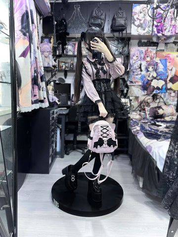 ［バッグ］地雷系 リボン 翼 リュック【F972RN】