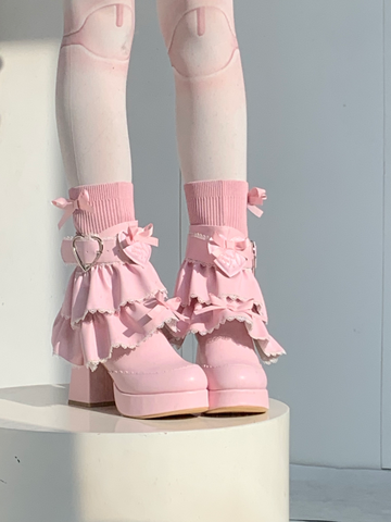 ［靴］ロリータ ティアード フリル ミドルブーツ【2TY4S7】