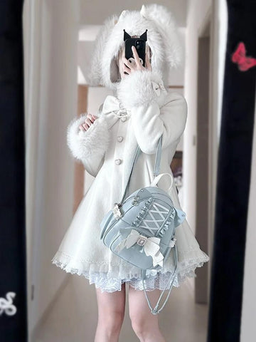 ［バッグ］地雷系 リボン 翼 リュック【F972RN】