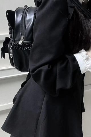 ［バッグ］地雷系 リボン 翼 リュック【F972RN】