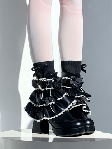 ［靴］ロリータ ティアード フリル ミドルブーツ【2TY4S7】