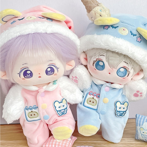 ［ぬい服］20cm 無属性 ぬいぐるみ用服 【小熊睡衣】