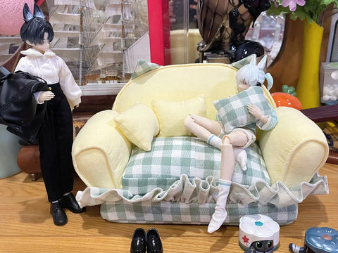 ［BJD小物］1/3 1/4 1/6 1/8 1/12 ドール用 手作り ソファー【2SQ7IT】