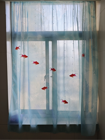 ［オリジナル］手作り 金魚 ビーズカーテン【VJXD56】