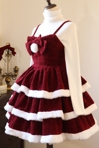 ［ファッション］スイートキャロルファーサスペンダードレス+ケープ【ZXNKUS】