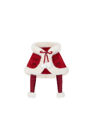 ［ファッション］レッドベルベットケーキファーコート キャミワンピース【73K3LD】