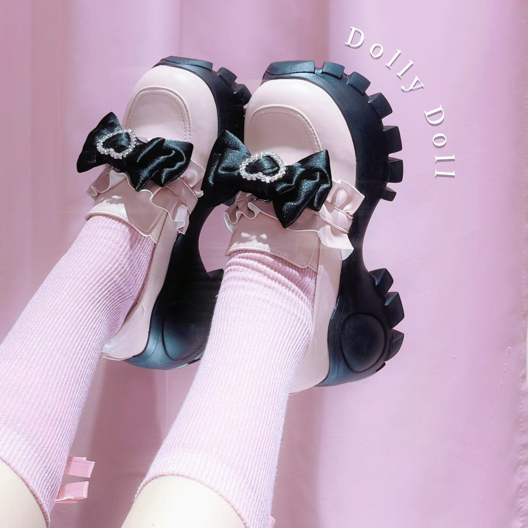 靴］地雷系 量産型 姫 リボン パンプス シューズ【ピンク】 – candymoon