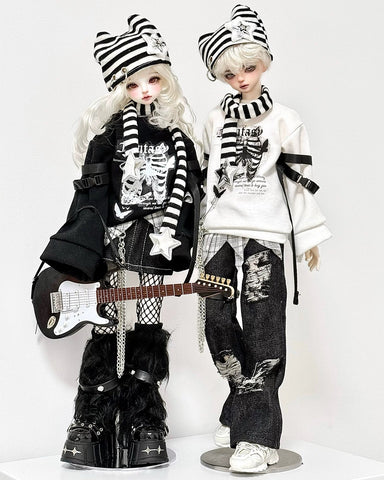 ［BJD服］1/4 ドール用 衣装セット【黑白】