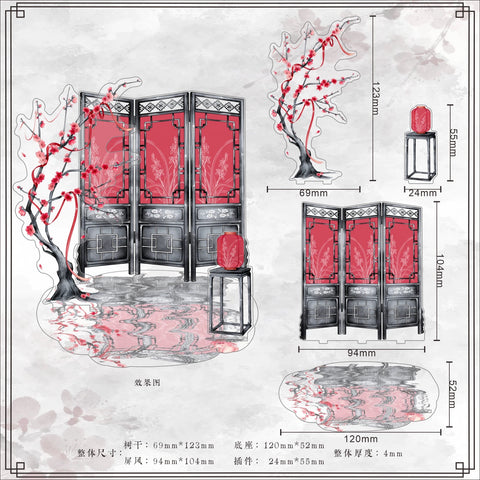 ［推し活グッズ］アクリル 背景 スタンド 梅【6HE3N3】