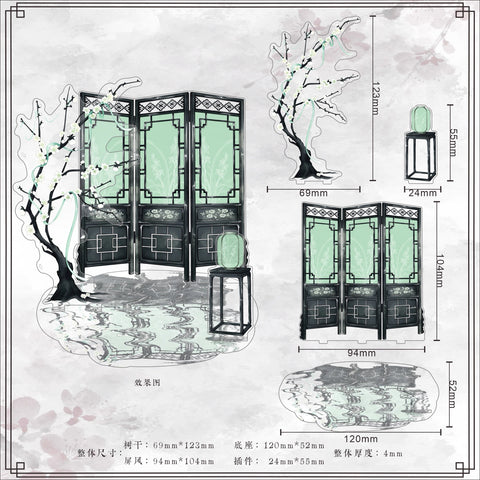 ［推し活グッズ］アクリル 背景 スタンド 梅【6HE3N3】