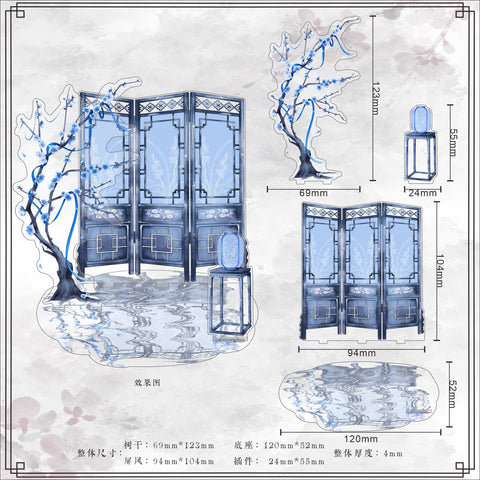 ［推し活グッズ］アクリル 背景 スタンド 梅【6HE3N3】