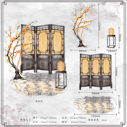 ［推し活グッズ］アクリル 背景 スタンド 梅【6HE3N3】