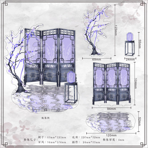 ［推し活グッズ］アクリル 背景 スタンド 梅【6HE3N3】