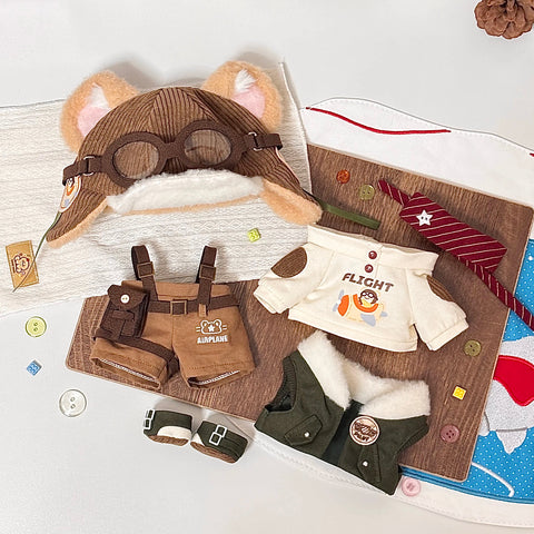 ［ぬい服］20cm 無属性 ぬいぐるみ用服【飞行员】