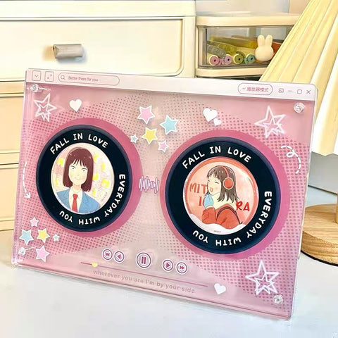 ［推し活グッズ］缶バッジ用アクリルフレーム 58mm【J5L6U5】