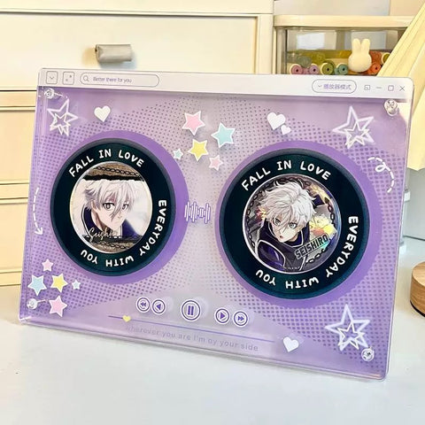 ［推し活グッズ］缶バッジ用アクリルフレーム 58mm【J5L6U5】