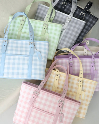 ［バッグ］チェック トートバッグ【990W41】