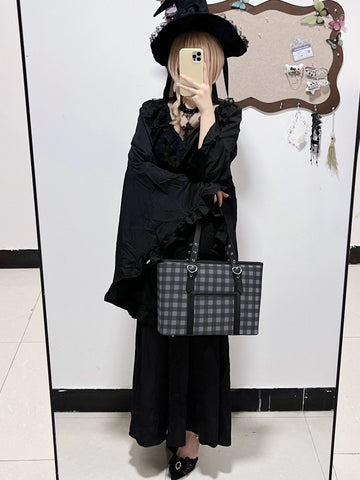 ［バッグ］チェック トートバッグ【990W41】