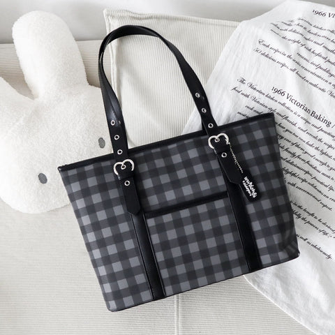 ［バッグ］チェック トートバッグ【990W41】