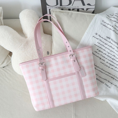 ［バッグ］チェック トートバッグ【990W41】