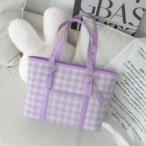 ［バッグ］チェック トートバッグ【990W41】