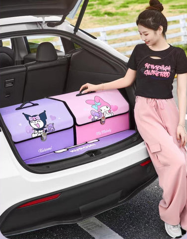 [サンリオ］カー用品 車 折りたたみ 収納ボックス