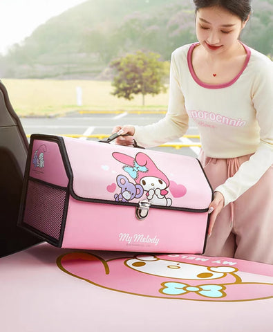 [サンリオ］カー用品 車 折りたたみ 収納ボックス