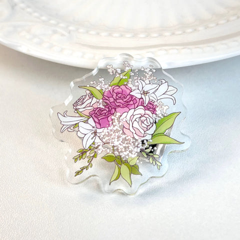 ［推し活グッズ］アクリル 花 クリップ【I7Z9A0】