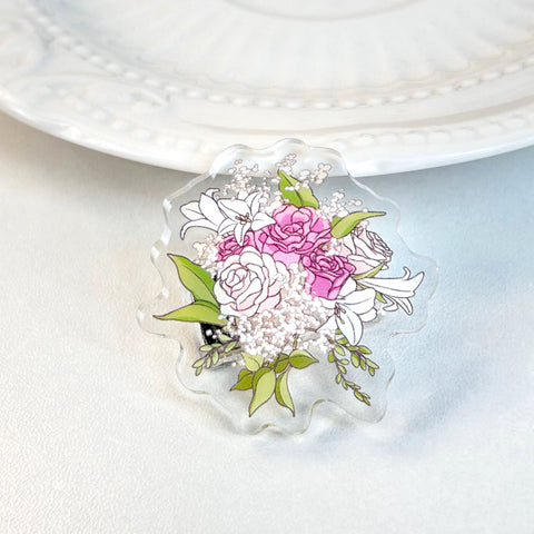 ［推し活グッズ］アクリル 花 クリップ【I7Z9A0】