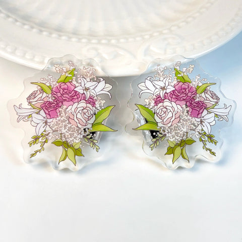 ［推し活グッズ］アクリル 花 クリップ【I7Z9A0】