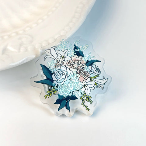 ［推し活グッズ］アクリル 花 クリップ【I7Z9A0】