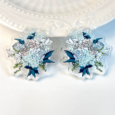 ［推し活グッズ］アクリル 花 クリップ【I7Z9A0】