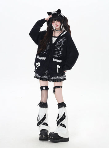 ［ファッション］レースフード付き うさ耳カーディガン【GC0PEZ】