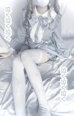 ［ファッション］天使界隈 水色 オーバーニーソックス 靴下【1BAOEH】