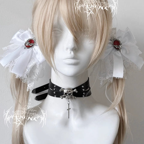 ［ファッション］量産型 地雷系  つけ袖 リボンクリップ【3ELUPP】