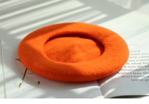 ［ファッション］オレンジ ベレー帽【41BFAO】