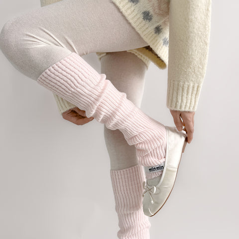 ［靴下］カラー ニット レッグウォーマー【35XSBQ】