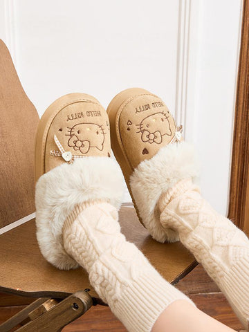 ［サンリオ］正規品 ハローキティ モコモコ ルームシューズ【D65RG8】